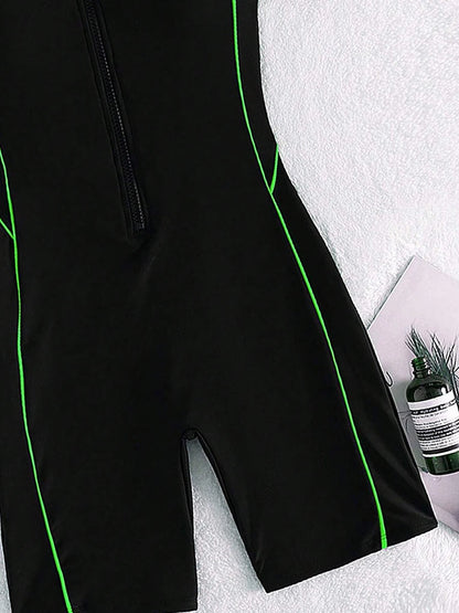 Short Sleeve Surfing Swimsuit 2025 Slim Bodysuit Swimwear Women One Pieces Rashguard Diving Clothes Bathing Swimming Swim Suit