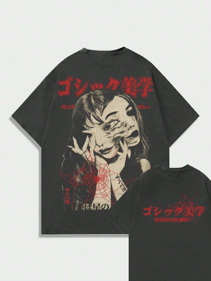 Japan Anime Graphic Cotton T-shirt Unisex Men Women Luxury Fashion Brand Big Size Top Casual Short Sleeve Streetwear Tee S-4XL