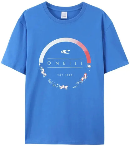 2024 New Beach Men's Summer Hot Sale Men's Curled Oneill 100%cotton T Shirt Round Garland Logo Top Quality Tees