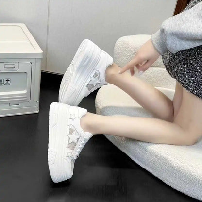 2025 New Korean Shoes Kawaii Platform Sneakers Women Vintage Vulcanize Spring Summer Casual Tennis Female Flats Footwear Zapatos