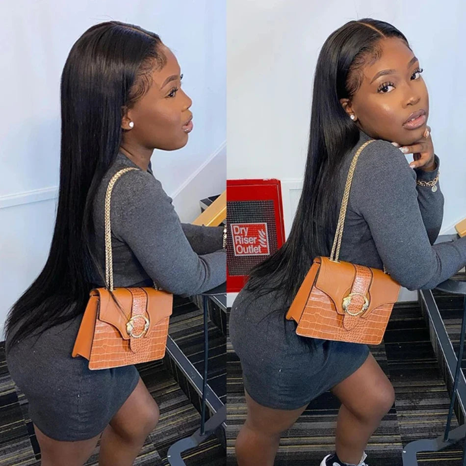 Glueless Wigs HD Transparent Lace Front Human Hair Wig 13x4 13x6 Bone Straight Frontal Wig Pre Plucked 4x4 HD Lace Closure Wig