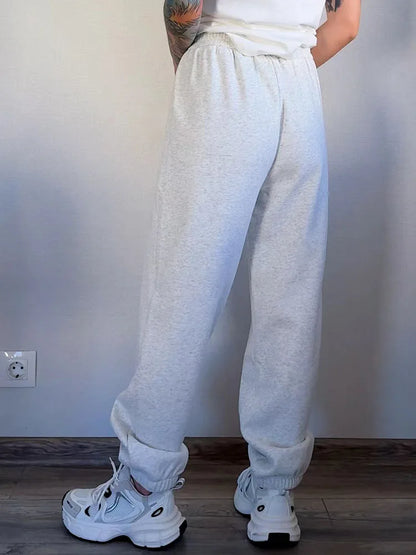 Thick Warm Fleece Sweatpants Women Winter Straight Leg Pants Gray Velvet Trousers Pants Jogger For Women Sweatpants Outfits