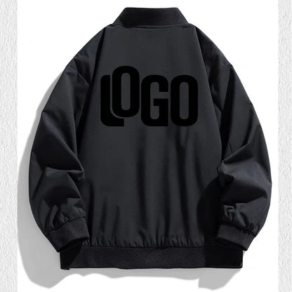 2025 autumn new men's pilot jacket fashion casual light solid color baseball uniform sportswear jacket, DIY LOGO S-4XL