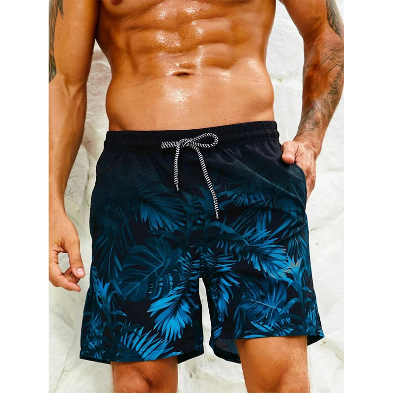 Tropical Plants 3D Print Board Shorts Men Oversized Surfing Drawstring Beach Sports Pants Swimwear Swimsuits Trunks Kid Clothing