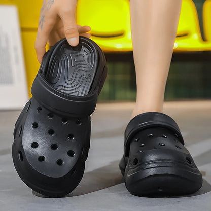 Summer Men's Thick-Soled Non-Slip Breathable Toe-Cap Sandals Casual Beach Slippers