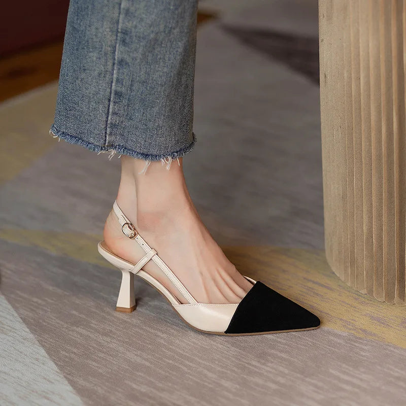 2025 New Arrival High Heels Summer Fashion Buckle Pointed Heel Sandals Women Comfort Simplicity Stilettos Sandalias De Mujer 40