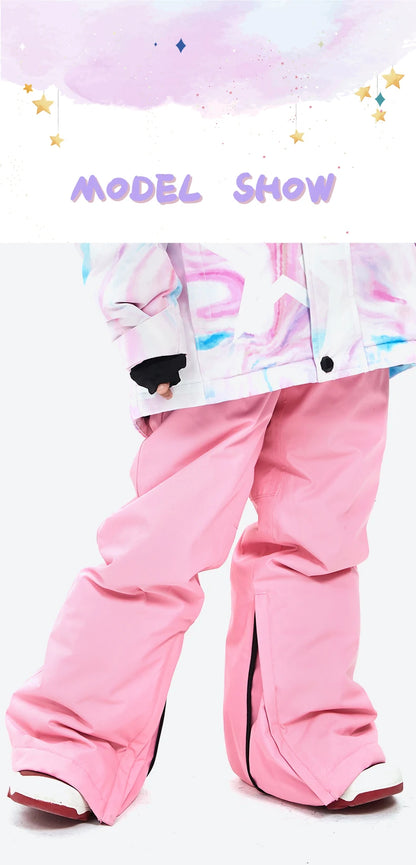 VECTOR Ski Pants Boys Girls Children Outdoor High-quality Windproof, Waterproof and Warm Snow Winter Ski Snowboard Pants Brand