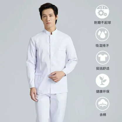 New Models Stand Up Collar Nurse Suit Split Suit Male Oral Cavity Doctor Short Long Sleeve Beauty Salon Nursing Care Worker Suit