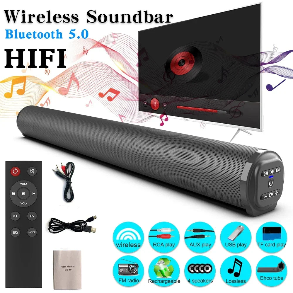 Super Powerful Wireless Bluetooth Speaker Portable Sound Bar Caixa De Som Bluetooth Home Theater TV Sound Box Subwoofer FM Radio
