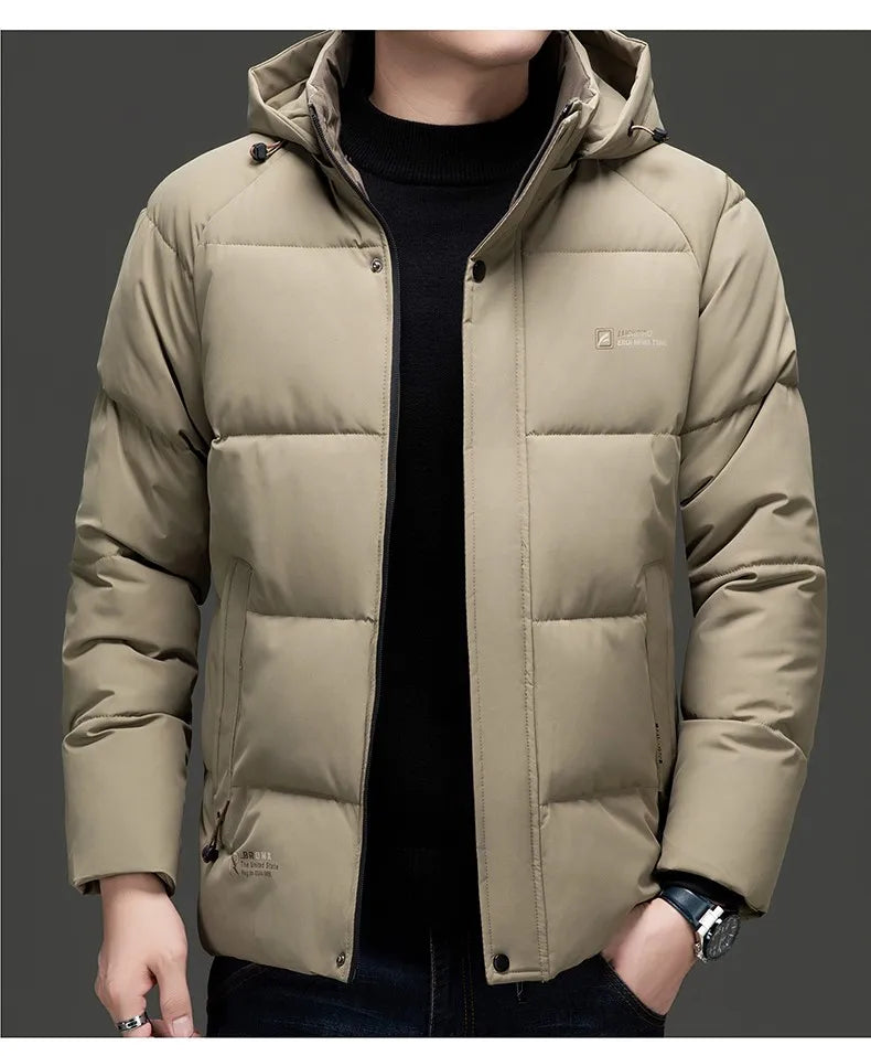 Top Grade Designer New Brand Men Parka Jacket Thick Casual Fashion Hooded Cropped Windbreaker Quilted Bubble Coats  Mens Clothes