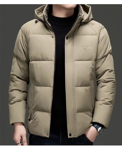 Top Grade Designer New Brand Men Parka Jacket Thick Casual Fashion Hooded Cropped Windbreaker Quilted Bubble Coats  Mens Clothes