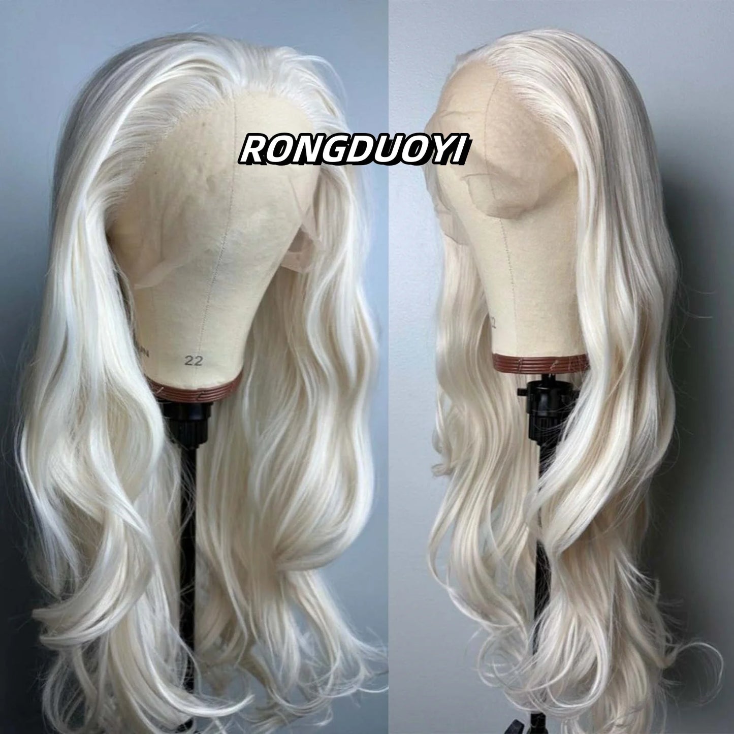 Platinum Blonde Wig Natural Wavy Synthetic Hair Lace Front Wig Long Curly Colored White Blonde Lace Frontal Wigs for Women Party