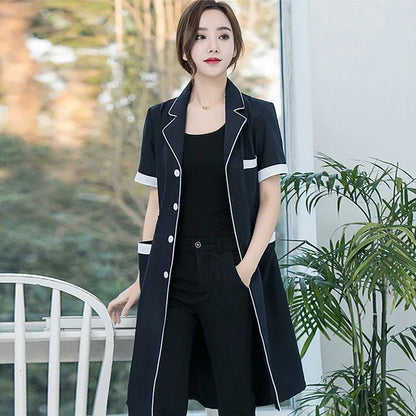 Beauty Salon Work Wear High Quality Spa Uniforms Tattooist Work Clothing Lab Coat Summer Purple Long Sleeve Scrubs Uniform New