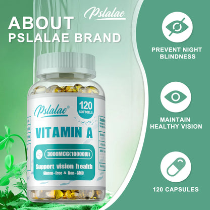 Vitamin A - Brightens Skin, Antioxidant Activity Supplement,Supports Vision and Cell Health, Boosts Immunity - 120 Capsules