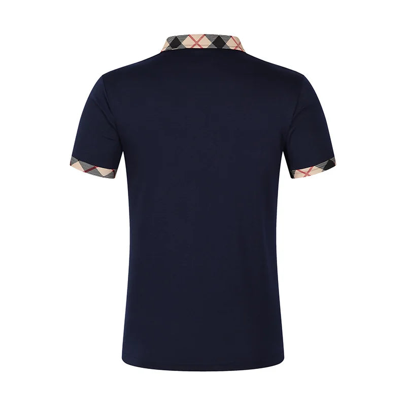 Summer men's short sleeved polo shirt business office lapel shirt Men's sports and casual top European and American plus size