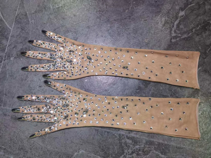 Luxurious Blue Diamond Sparkling Tassel Jazz Dance Performance Clothing Basketball Baby Performance Clothing Cheerleading Short