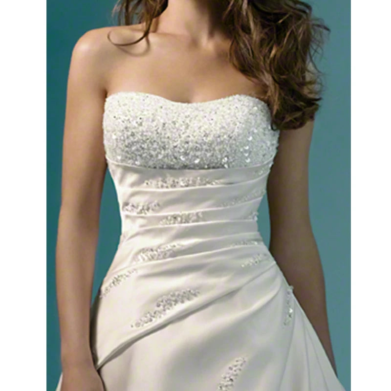 Wedding Dresses Classic Design Perfect A line Strapless Robe De Mariage Vestido De Noiva bridal gown