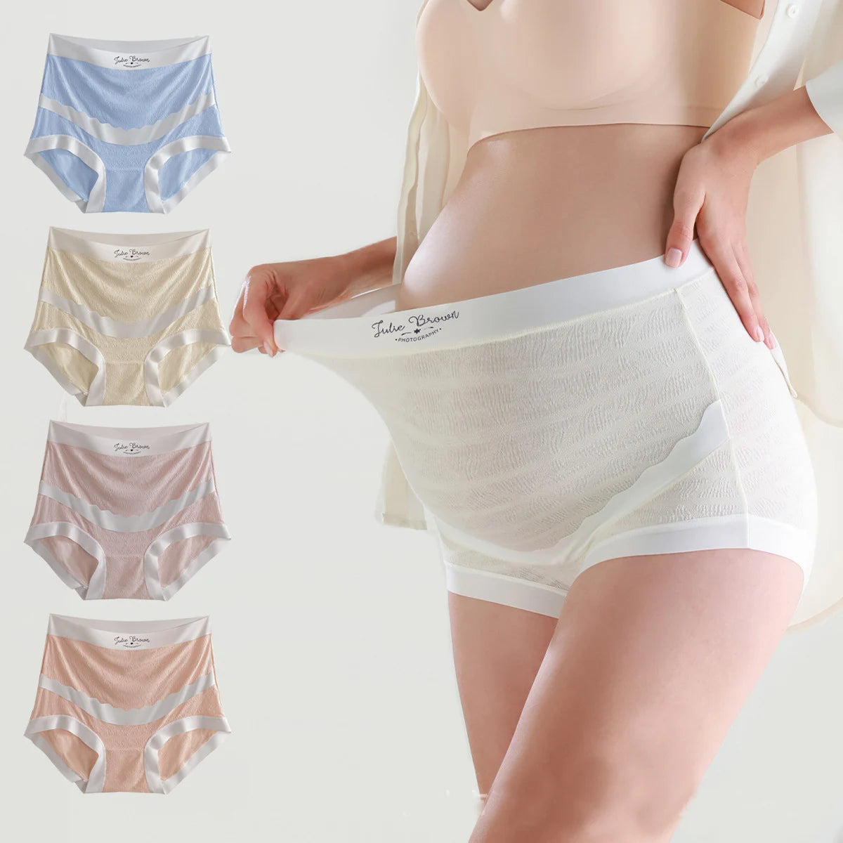 3pcs Plus Size Soft and Comfortable Maternity Panties Thin Breathable High Waist Support Belly Underwear Pregnancy Briefs