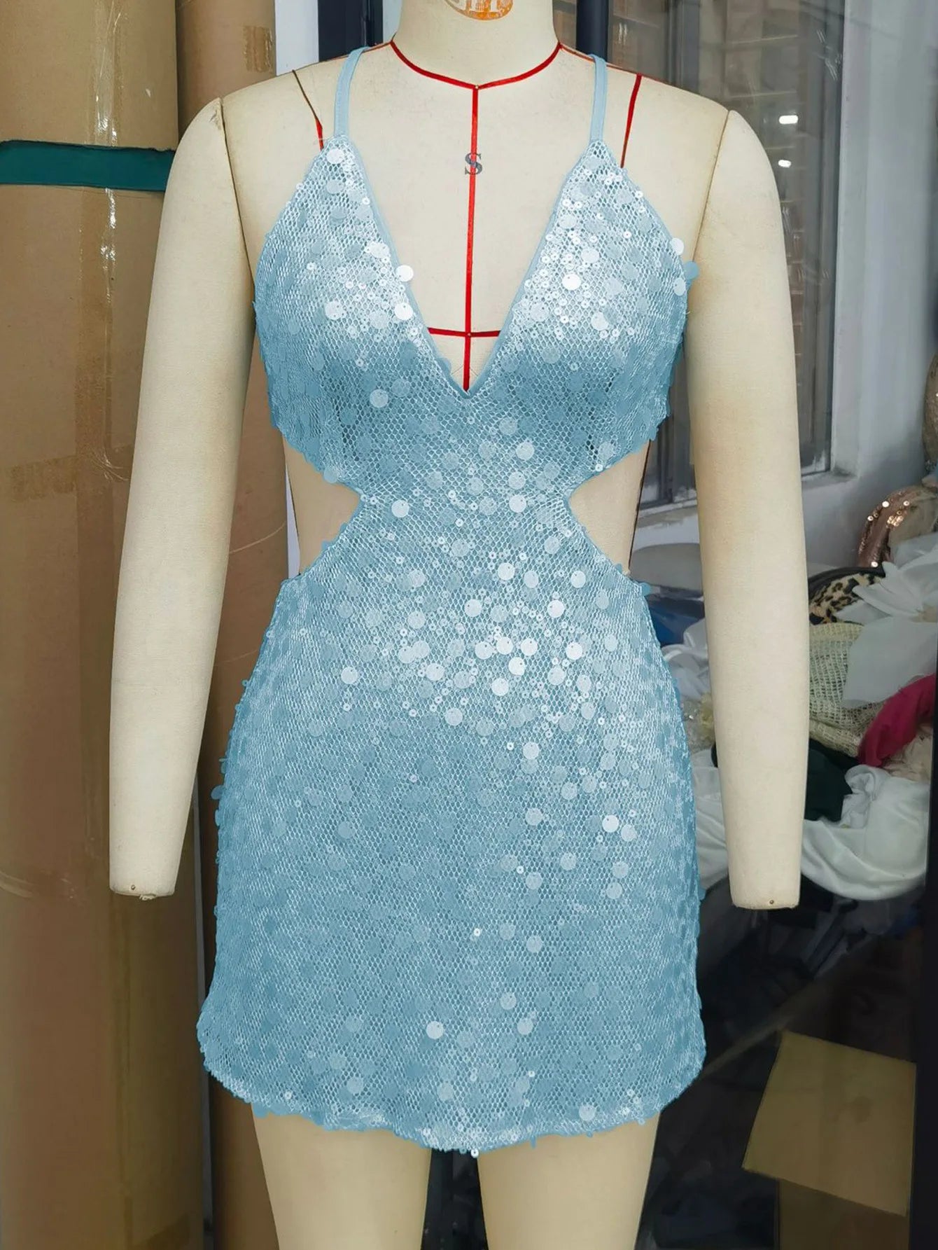 Womens Dresses Sexy Backless Sequined Hhalter Elegant Party Dresses Nightclubs Wedding Birthday Cocktail Evening Dress HXY263