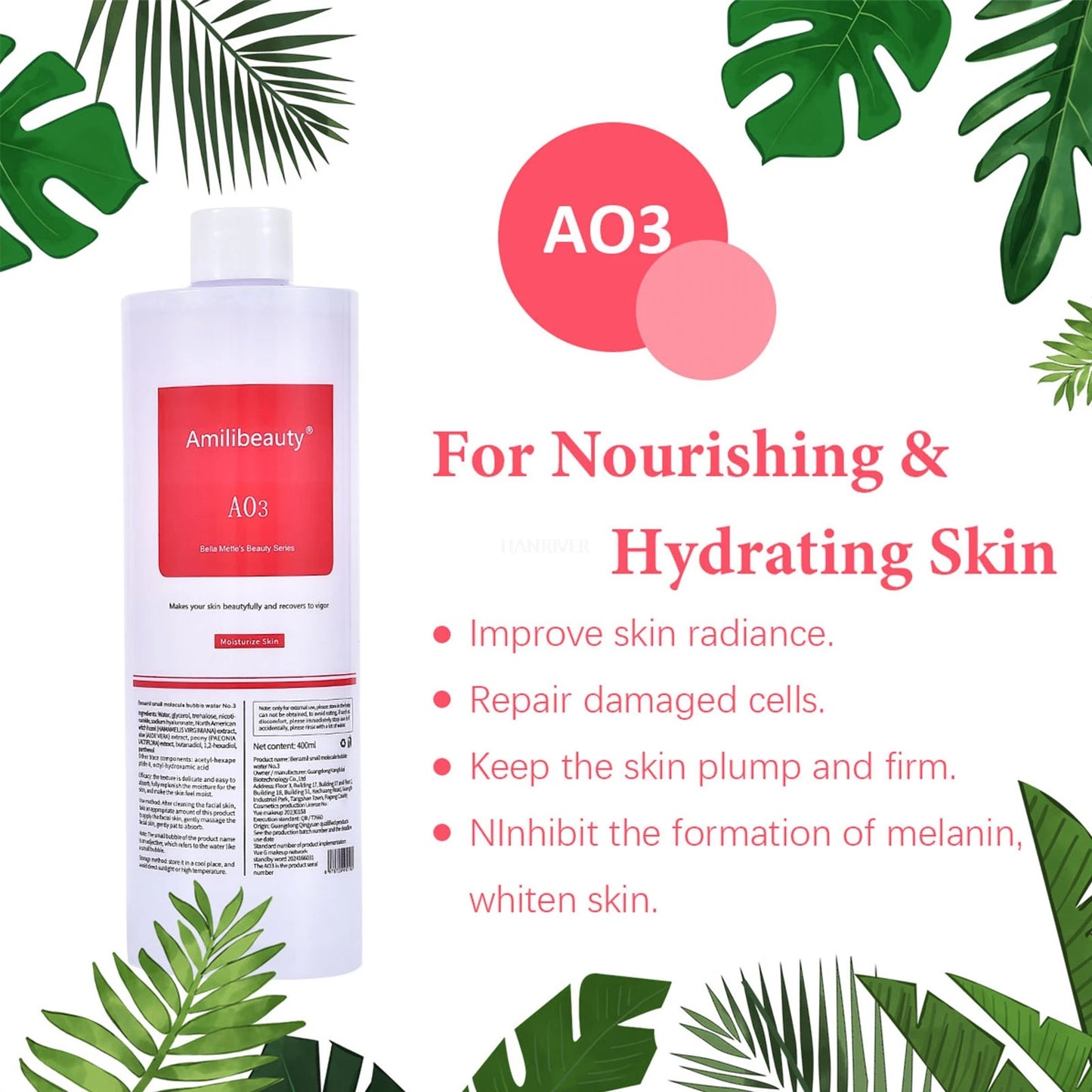 3pcs/Lot 1200ML Hydra Liquid Face Serum Facial Aqua Peel Solution AS1 SA2 AO3 For Beauty Machine SkinCare Deep Cleaning