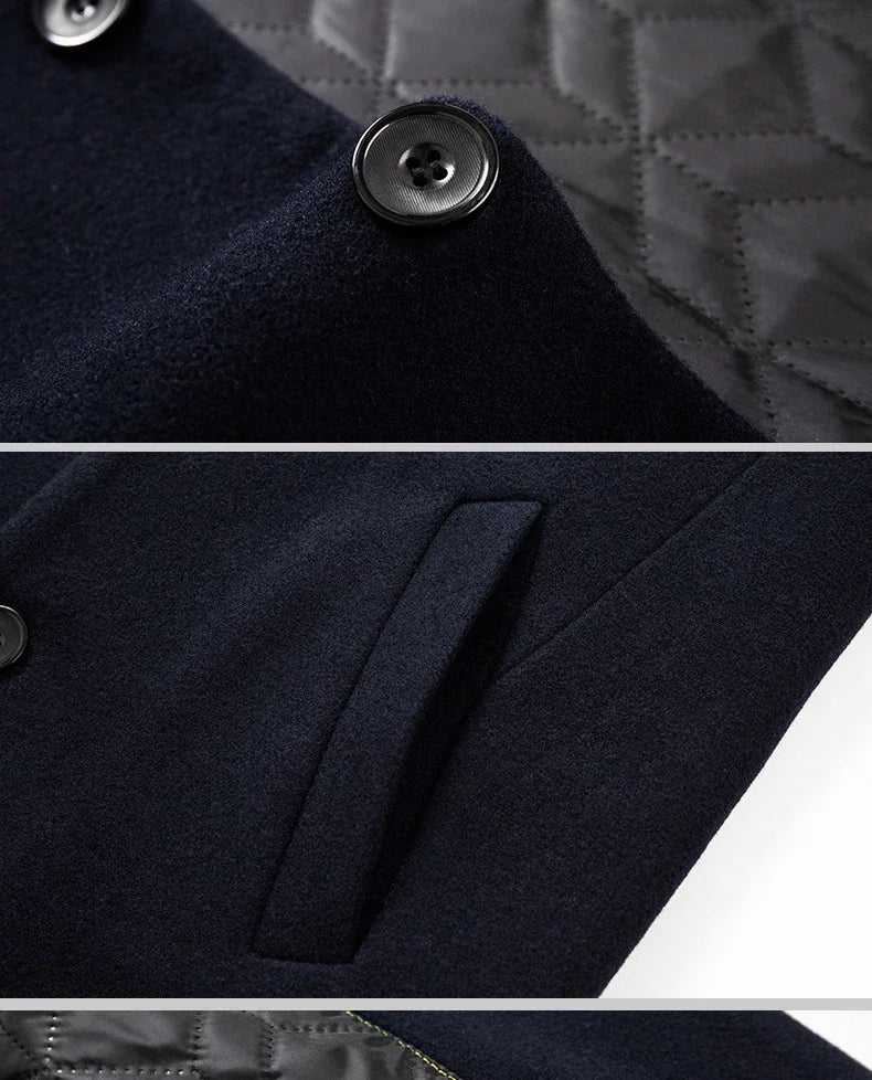 TFETTERS Brand Trench Coat Korean Fashion Business Casual Stand Collar Long Jackets for Men 2025 Autumn Windbreaker Winter Coats