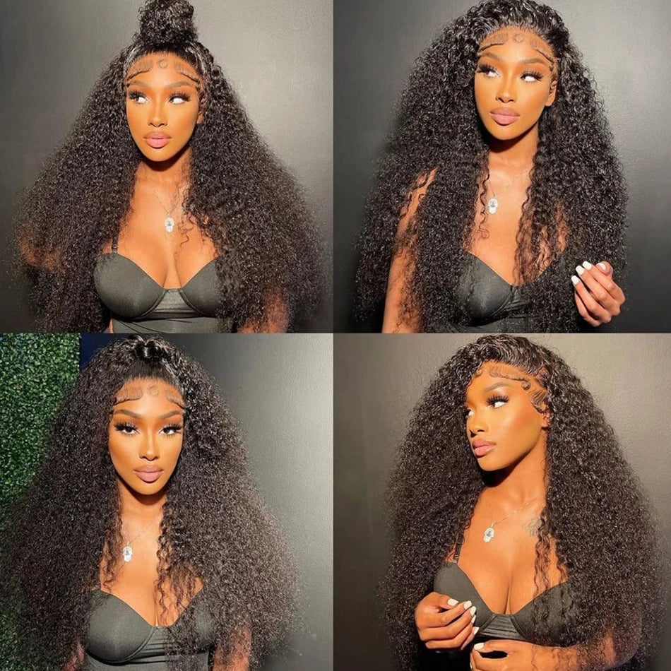Kinky Curly 13x4 Lace Front Human Hair Wigs For Women 30 inch Indian Deep Curly Lace Frontal Wig Wet And Wavy Lace Closure Wigs