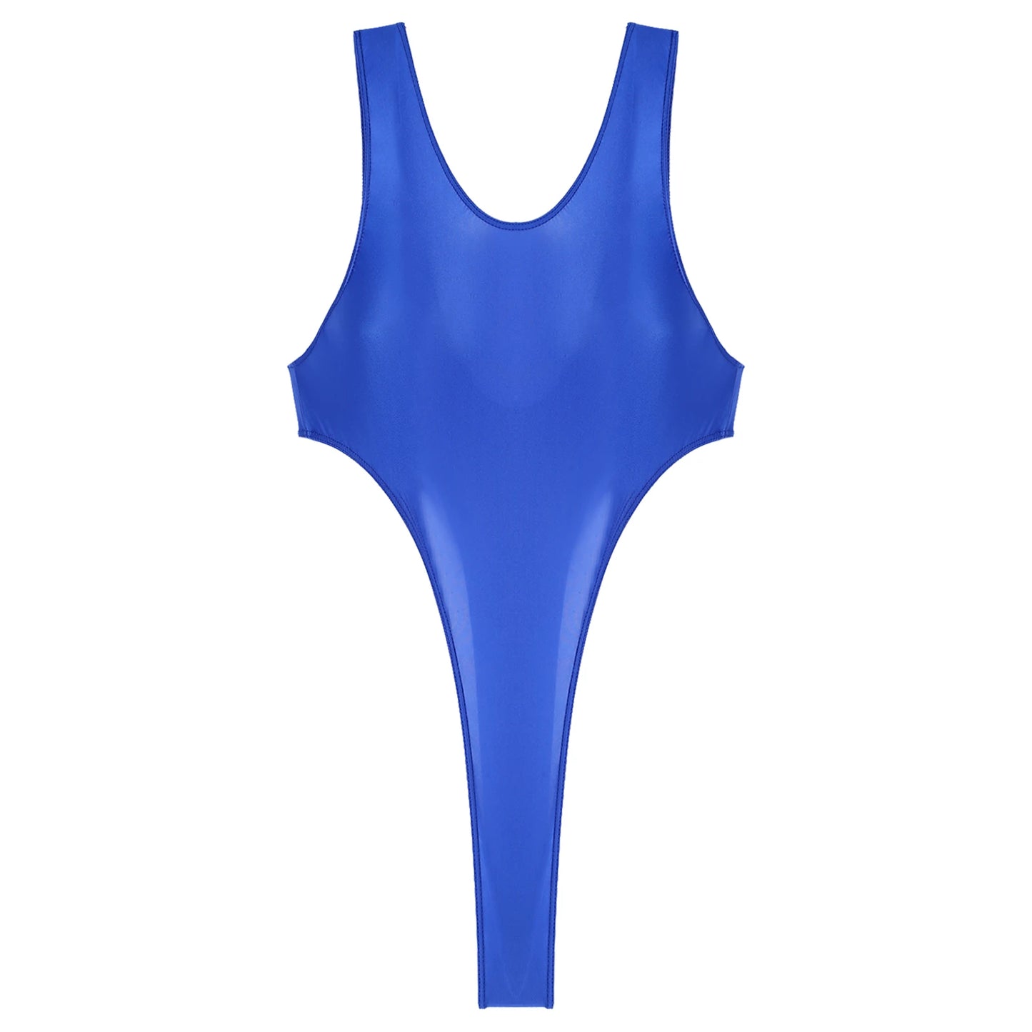 Womens Swimsuit 2022 New Glossy One-piece Swimming Bathing Suit Backless High Cut Bodysuit Sportwear Beachwear Swimwear