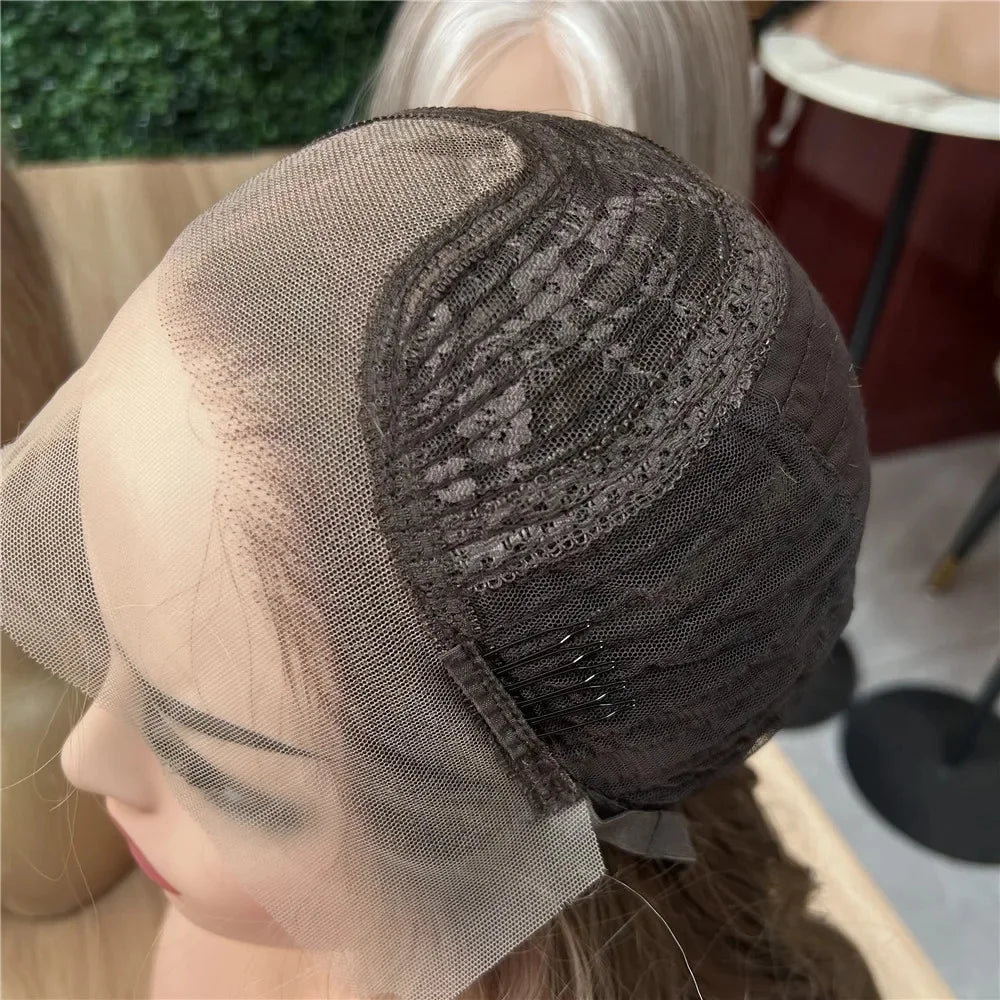 Long Blonde Wig for Women Middle Part Ombre Blonde Wavy Wigs Natural Looking Synthetic Heat Resistant Fiber Wigs for Daily Party