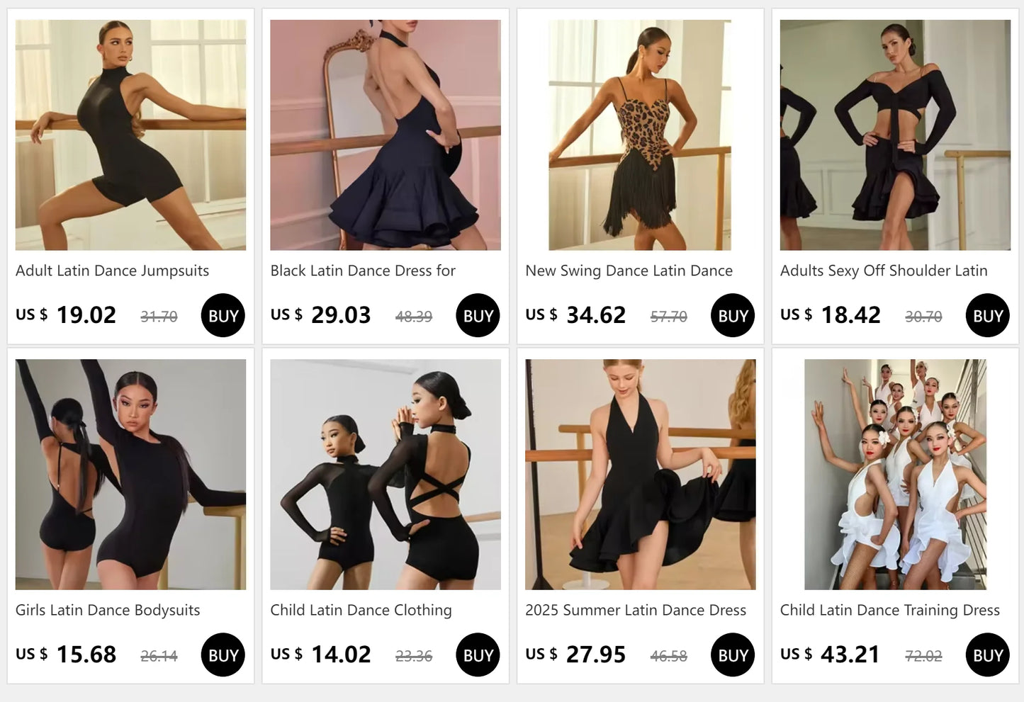 Black Latin Dance Dress for Women Professional Sexy Chacha Dance Competition Dress Adult Party Dresses Stage Outfit 2025 New