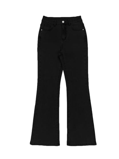 Men Jeans Boot Cut Solid Jean Wide Leg Denim Pant Distressed Washed Full Ankle Length Pockets Zipper Fly High Waist Basics