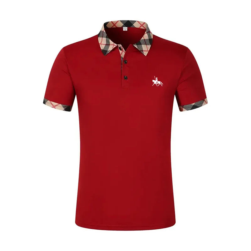 Summer men's short sleeved polo shirt business office lapel shirt Men's sports and casual top European and American plus size