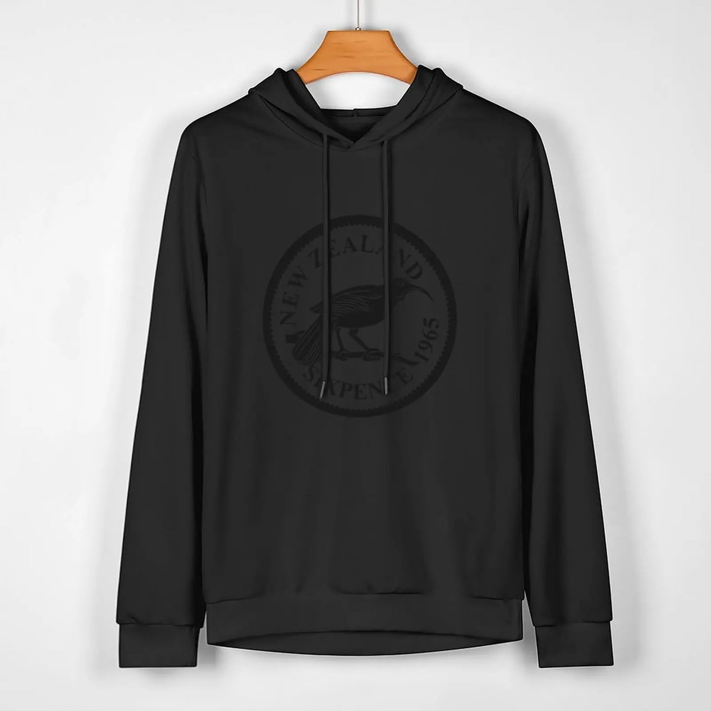 Vintage New Zealand Sixpence Coin with the Huia Bird Hoodie korean style clothes autumn clothes hoodies for men