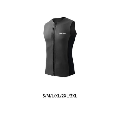 Wetsuit Top,Sleeveless Vest Thermal Diving Vest Zipper Diving Vest Swimsuit for Swimming Water Sports Surfing Kayaking