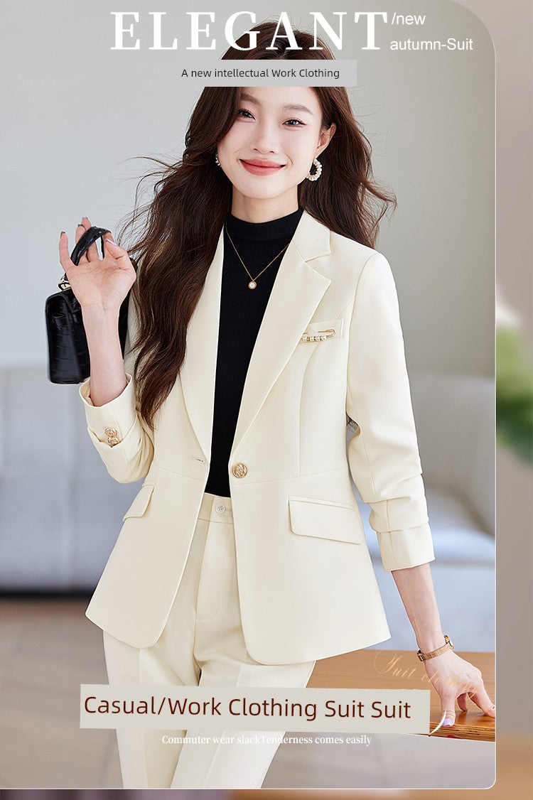 Blue Suit Female Spring & Fall 2025 New Arrival K-style Elegant Casual Suit Jacket Female Fancy Business Wear