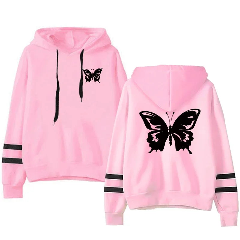 Women Tracksuit Casual Daily Hoodies Quality Single Piece Stripe Sweatshirt and Sweatpants Comfort Outdoor Jogging Autumn Winter