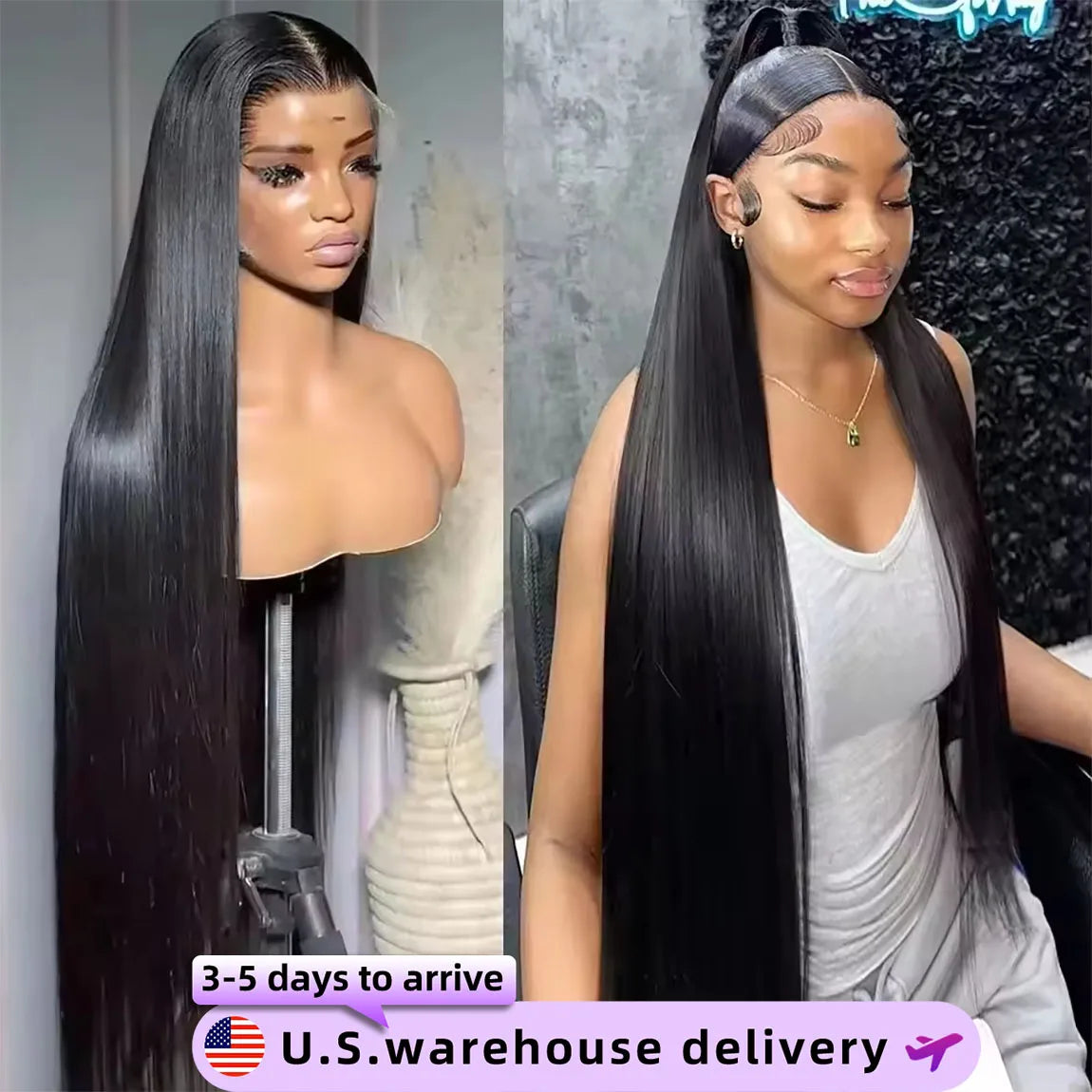 40 Inches HD Transparent Bone Straight 13x6 Lace Front Human Hair Wigs Brazilian Straight 13x4 Lace Frontal Wig For Women