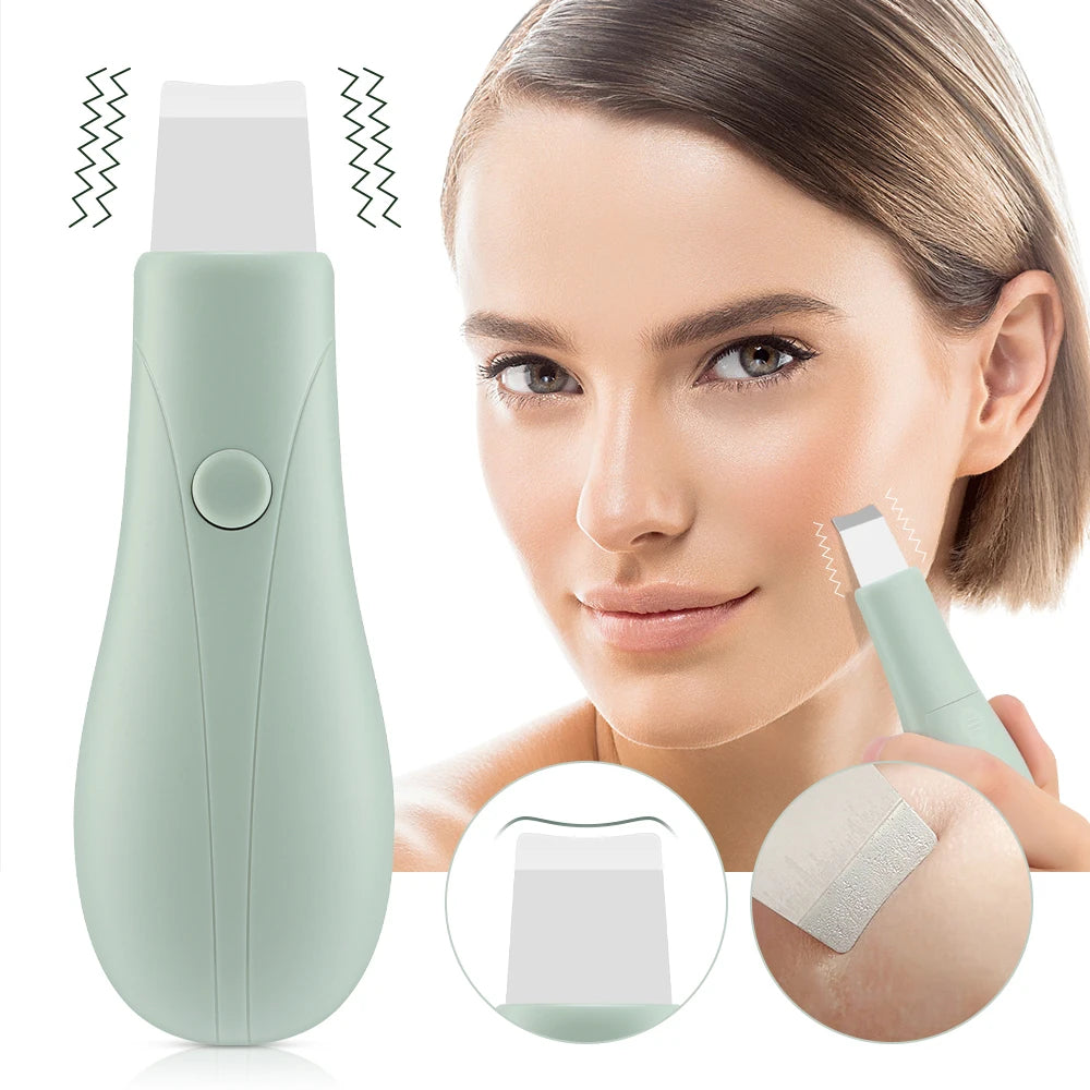 Skin Scrubber High Frequency Vibration Deep Clean Facial Tool Blackhead Pore Remover Face Shovel Beauty Care Exfoliator Device