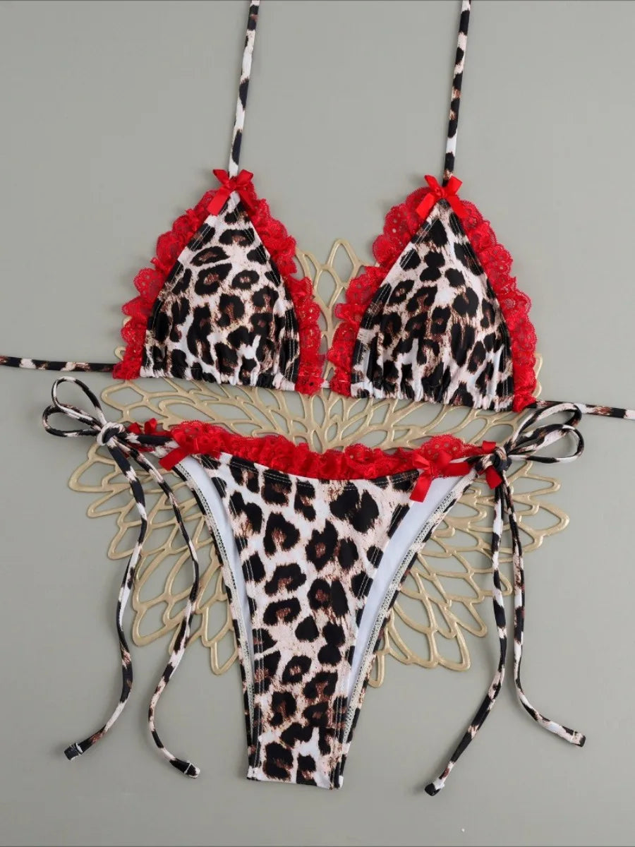 Brazilian Bikini Set Sexy Push Up Swimsuit Two Piece Triangle Tie Side Bottoms Beach Swimming Wear Bathing Suit Women