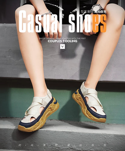 Summer Men Sandals Genuine Leather Mens Casual Shoes Outdoor Men Leather Sandals for Men Beach Shoes Roman mens Shoes