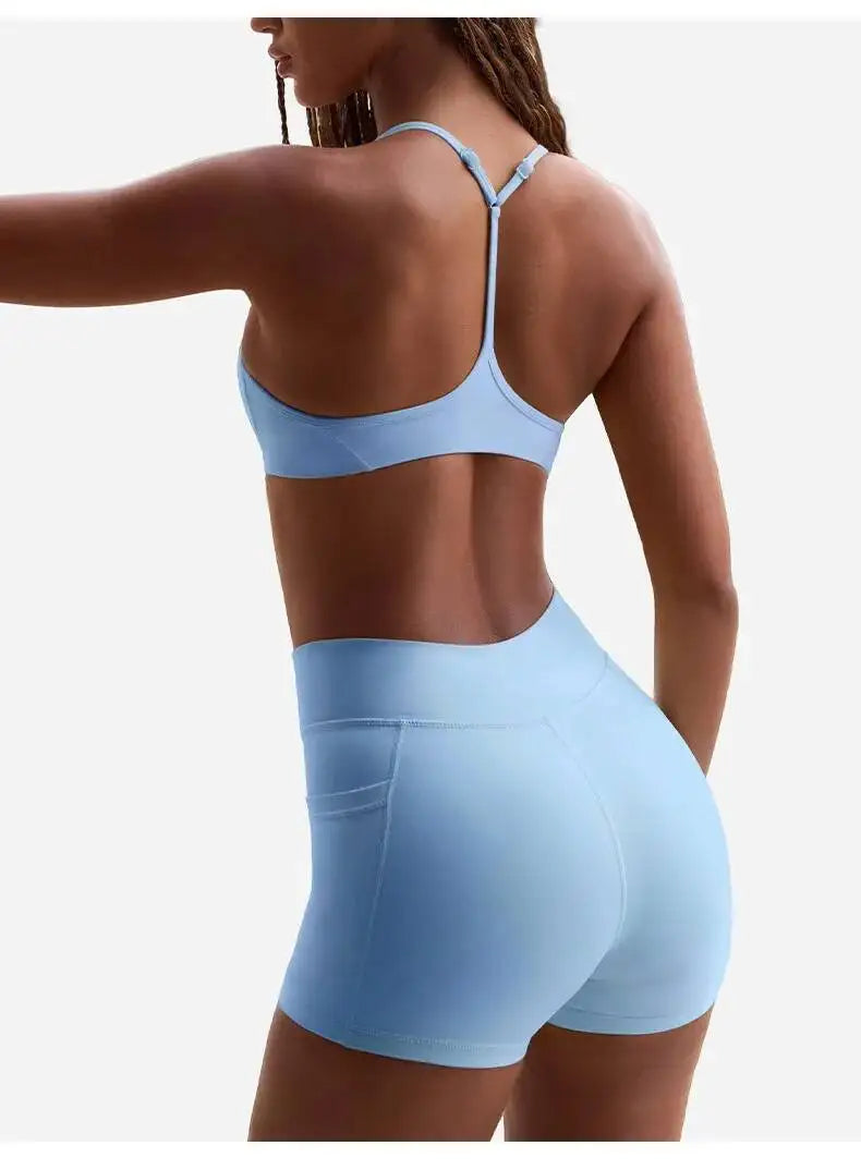 Women Tracksuit Yoga Set 2PCS Sportswear Workout Clothes Athletic Wear Gym Legging Fitness Bra High Waist Shorts Sports Suits