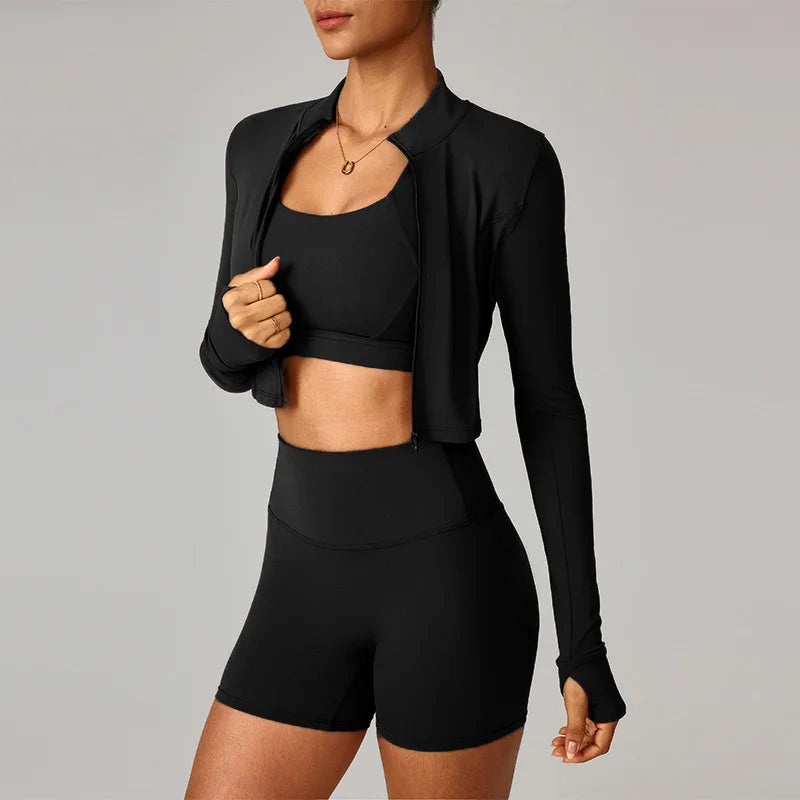 Seamless 3-Piece Activewear - Women's Fitness Set, Sin Costuras, Quick Dry, Yoga & Aire Libre