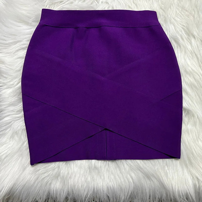 Ladies High Quality Rayon Black Thick Rayon Pencil Bandage Skirt Cute Mini Skirt