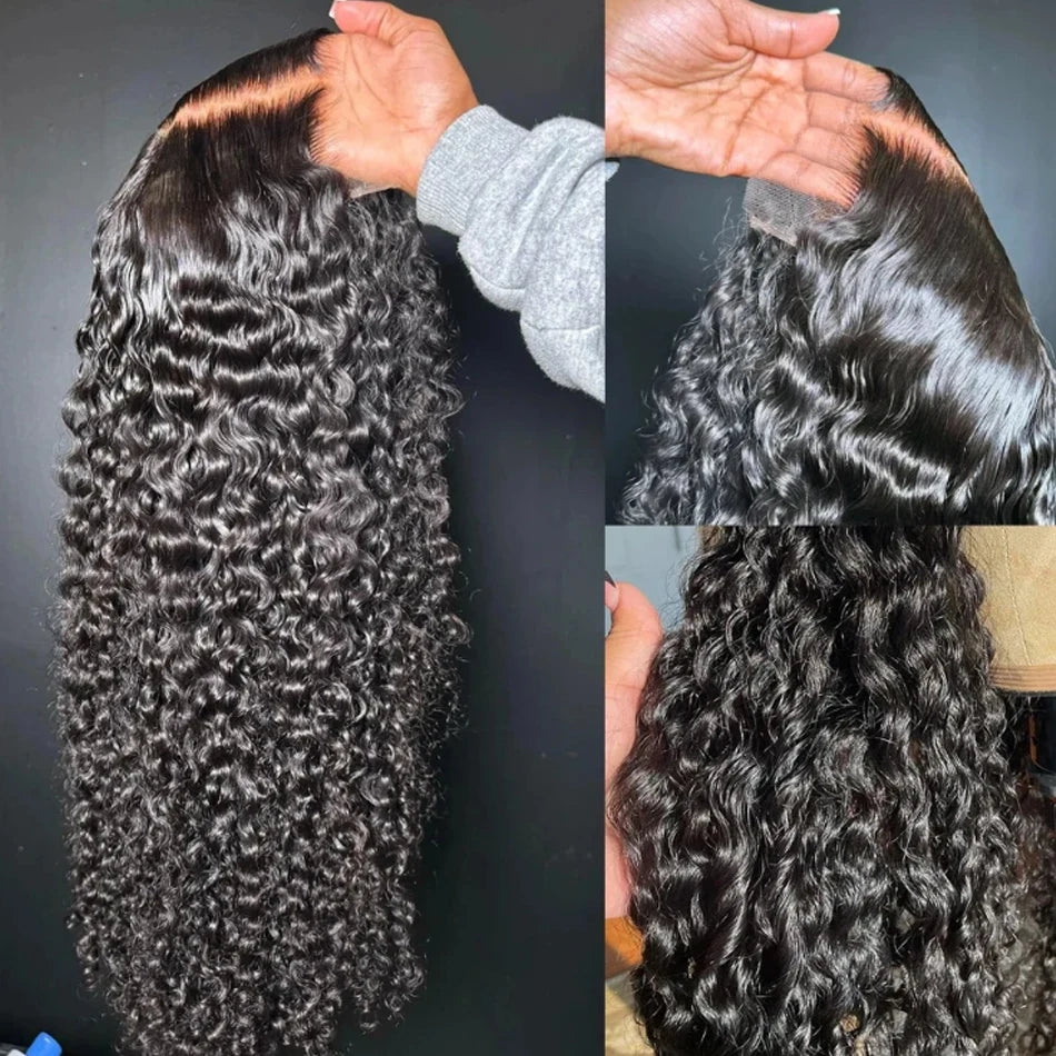 Kinky Curly 13x4 Lace Front Human Hair Wigs For Women 30 inch Indian Deep Curly Lace Frontal Wig Wet And Wavy Lace Closure Wigs