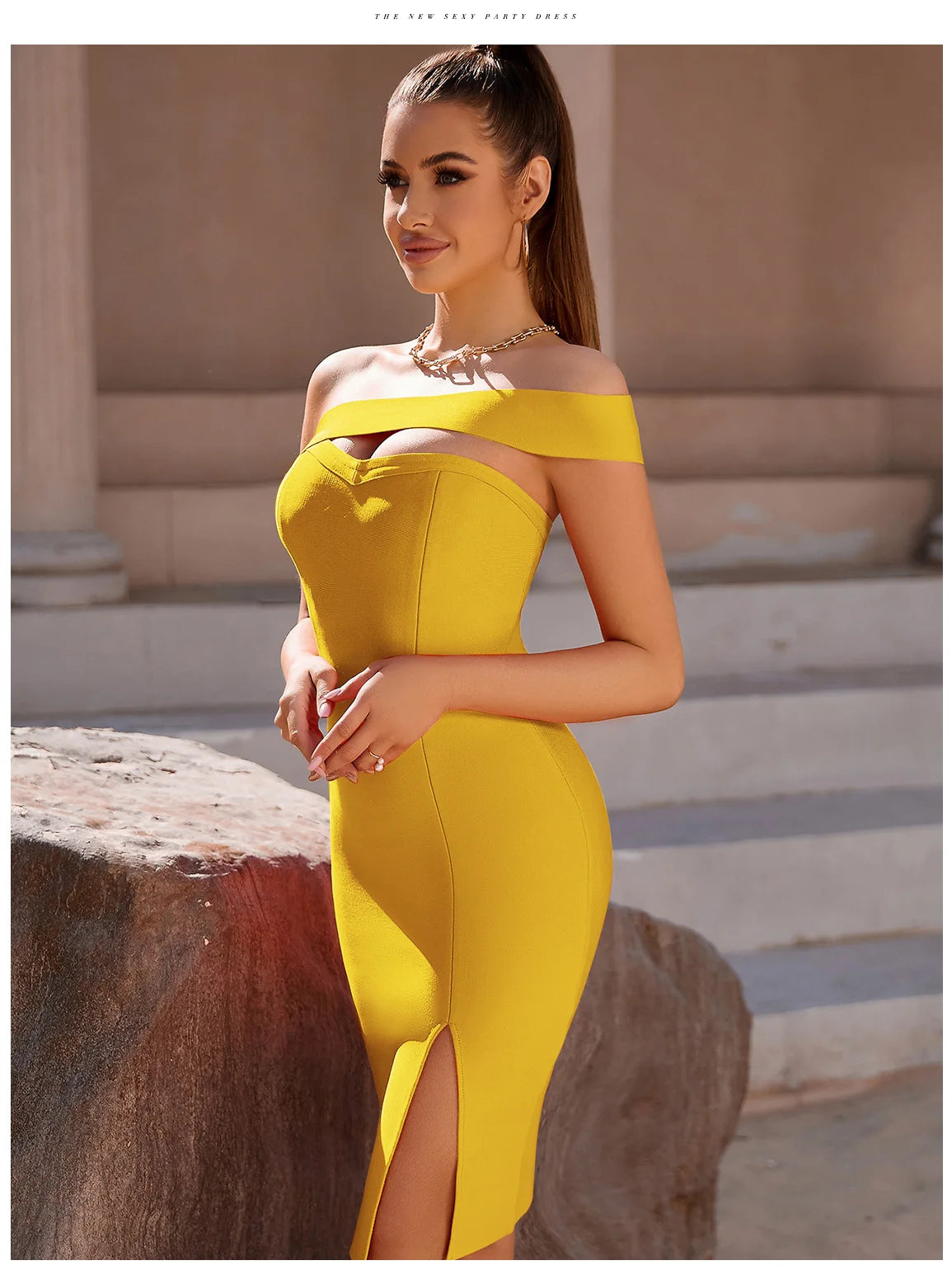 Bandage Dress Women Elegant Black One Shoulder Strapless Celebrity Runway Party Dress White Blue Split Party Pink Evening Dresse