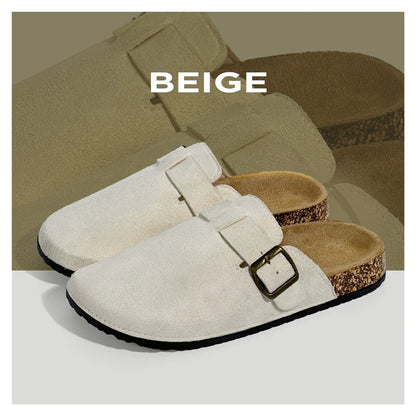 Women's Casual Closed Toe Flip-flops Summer Outdoor Slippers Couple's Flannel Sandals Comfortable Non-slip Wear-resistant Slides