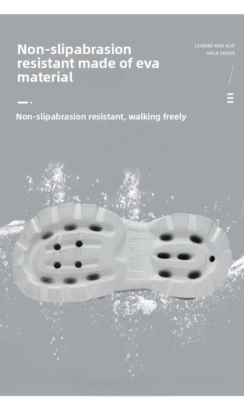 Summer New High-quality EVA Perforated Breathable Wearable Casual Solid Color Simple Thick-soled Large-sized Couple Sandals