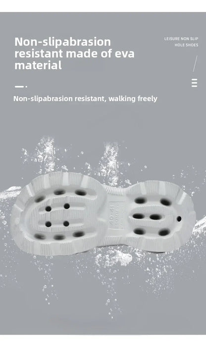 Summer New High-quality EVA Perforated Breathable Wearable Casual Solid Color Simple Thick-soled Large-sized Couple Sandals