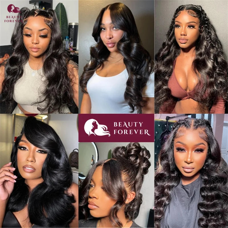 Beautyforever 3D Body Wave Bye Bye Knots Glueless Wig Human Hair Ready to Wear Lace Front Wig 100% Raw Human Hair Wig Drawstring