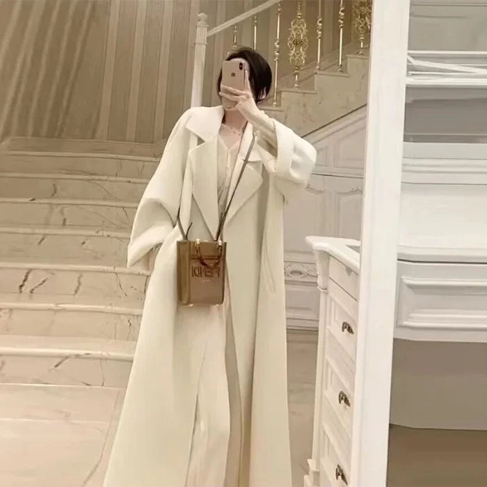 Plus Size New Hot Sale Of The Season Women's Woolen Coat Medium Length Versatile Small Size Tweed Outerwear Autumn Winter Fas...