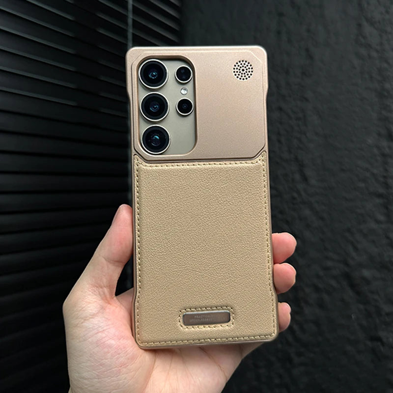 Luxury Leather Frameless Aromatherapy Case for Samsung Galaxy S25 S24 S23 Plus Ultra For Magsafe Magnetic Hybrid Shockproof Capa